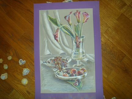 Картина пастель цветы