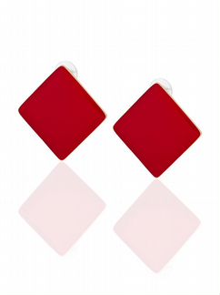 Серьги Красные квадраты