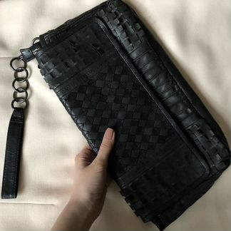 Клатч кожаный ASOS Black