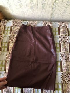 Юбка кожаная эко кожа бордо