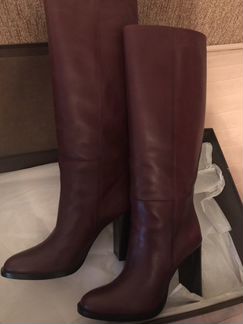 Сапоги женские кожаные бордовые 38-39 размер