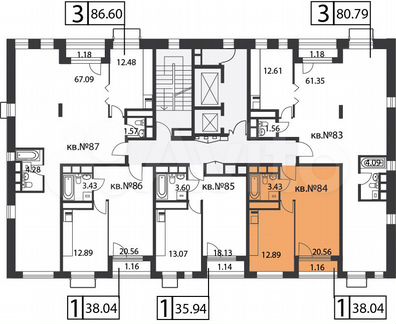 1-к квартира, 38 м², 19/20 эт.