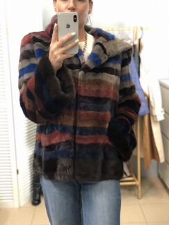 Шуба норковая с капюшоном