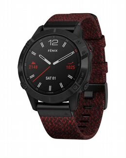 Garmin Fenix 6 Sapphire DLC чёрный плетёный нейлон