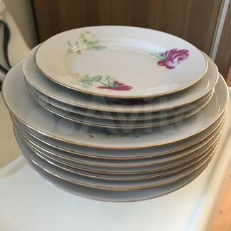 Столовый сервиз Дулево СССР «Роза» 1986 года