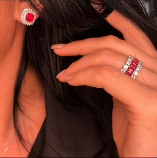 Комплект Украшений серьги,кольцо,кулон. серебро