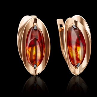 Золотой набор с янтарем