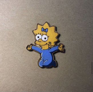 Брошь деревянная