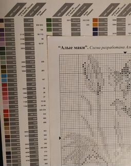 Таблица соответствия цветов ниток для вышивания