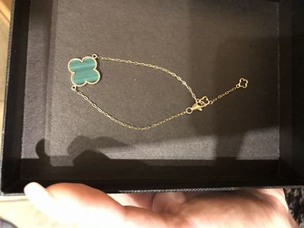 Золотой браслет Van Cleef & Arpels золото с малахи