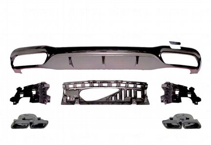 Диффузор черный с черными насадками 6.3 AMG Merced