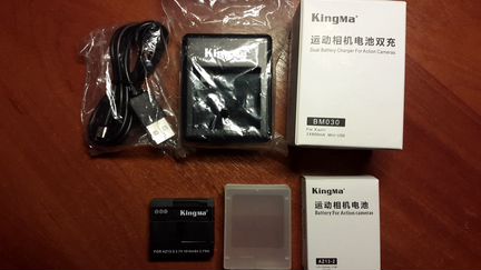 Kingma AZ13 для камеры YI Action +зарядка на 2акб