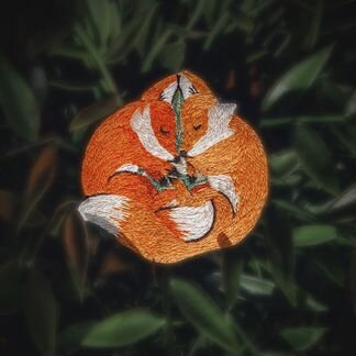 Брошь ручной работы Лисицы