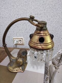 Старинный антикварный светильник бра, сова
