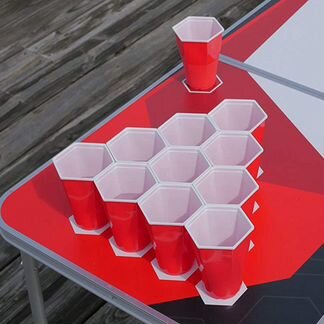 Стаканы для Beer Pong красные шестиугольные