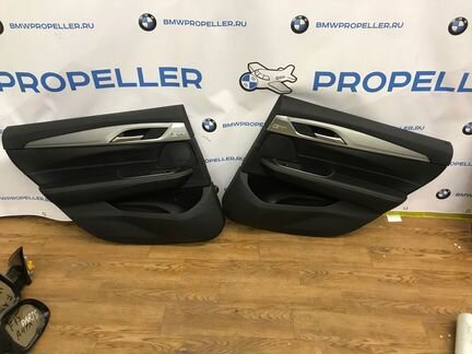 Обшивки дверей BMW G32 кожа наппа черная