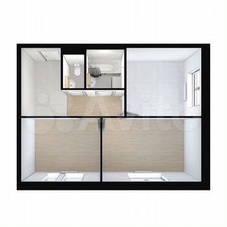 2-к квартира, 47.6 м², 2/22 эт.