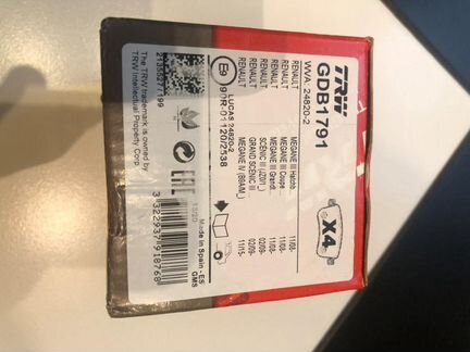Колодки TRW GDB 1791 новые