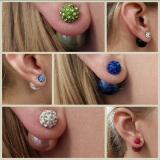 Серьги пусеты шарики