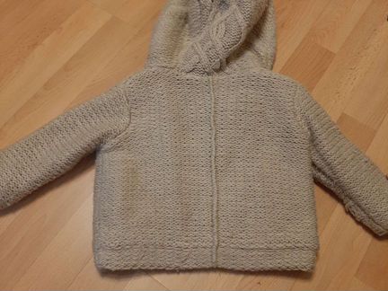 Теплая кофта для девочки Zara размер 80-86