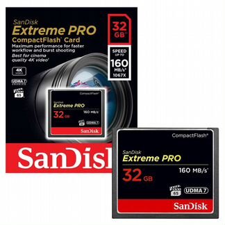 Карта памяти Sandisk CF 32Gb extreme PRO 160 mb/s