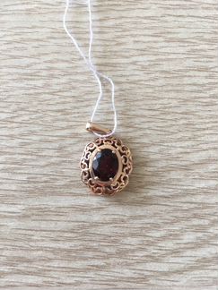 Подвеска кулон золото с гранатом