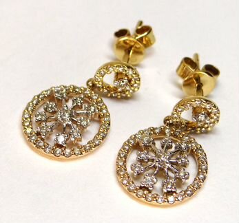 Золотые серьги 585 пробы с бриллиантами