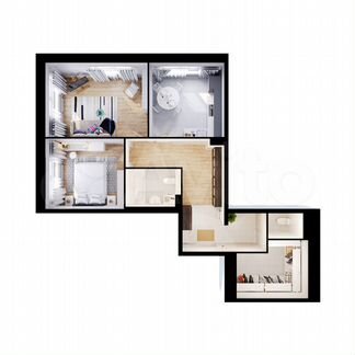 2-к квартира, 67.2 м², 1/17 эт.
