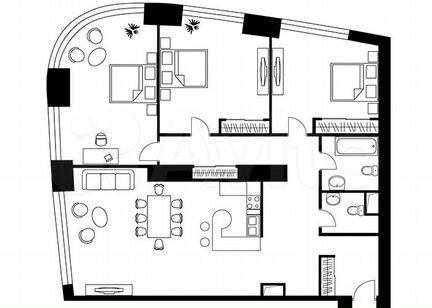 3-к квартира, 144 м², 39/56 эт.