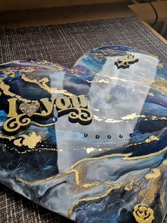 Панно-сердце из эпоксидной смолы